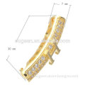 Gold/silver/rose gold colors jewelry finding for bracelrts micro pave zircon letter decoration brass tubes